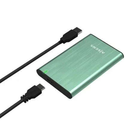 Aisens ASE-2525SGN Caja Externa para Disco Duro 2.5'' SATA USB 3.0 Verde primavera
